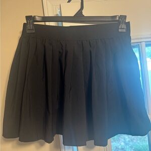 If It Were Me Black Pleated Skater Mini Skirt
